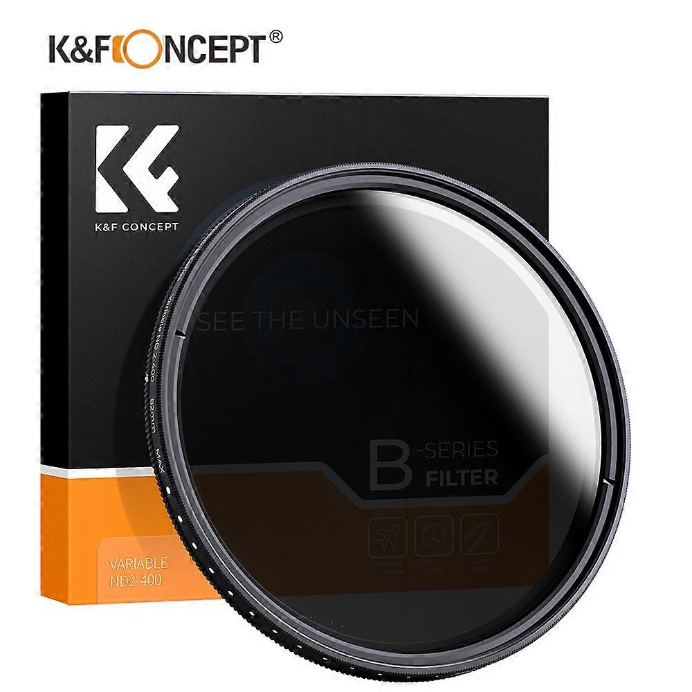 K&F Concept Unlimited Variable ND2-ND400 Neutral Density Filter For Camera Lens 37mm-82mm Multilayered Nanometer Coatings