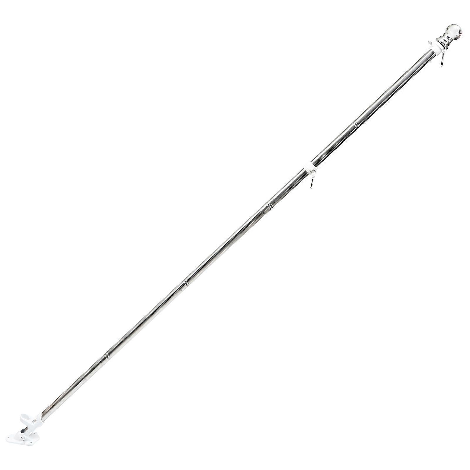 6pcs 1.8m Drapeau Pole Set Mât En Acier Inoxydable Avec Support Et Boucles