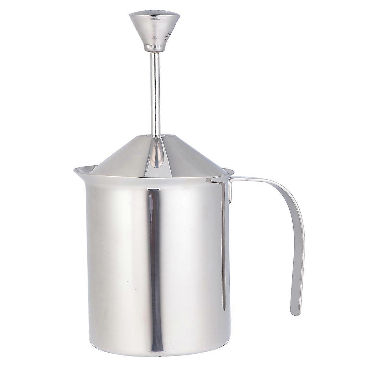 Stainless Steel Milk Foamer Double Layer Filter Screen Frothing Pitcher Manual Milk Frother Coffee Utensils (800cc)