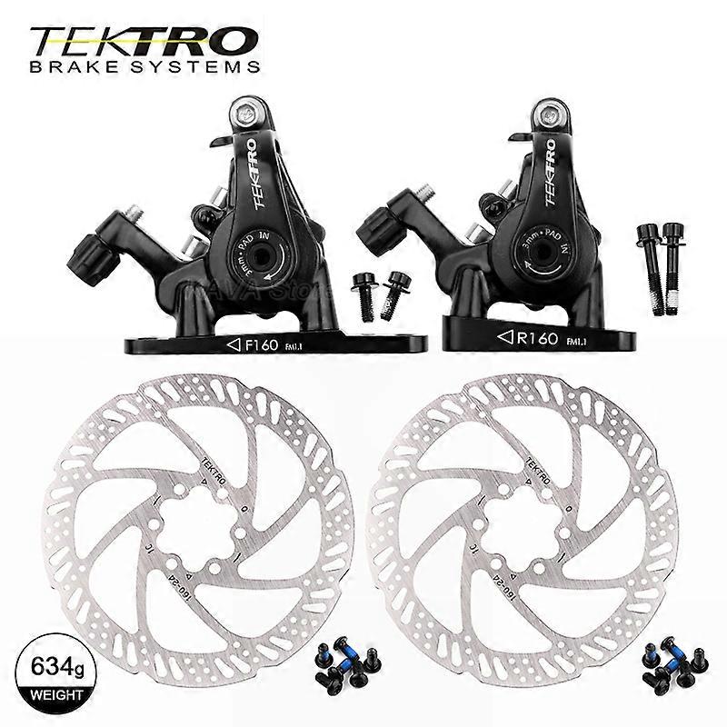 Tektro MD-C550 Road Bicycle Brake Clamp Double piston Flat mounted Disc Brake Mechanical Wire Pull Front and Rear Disc Brakes