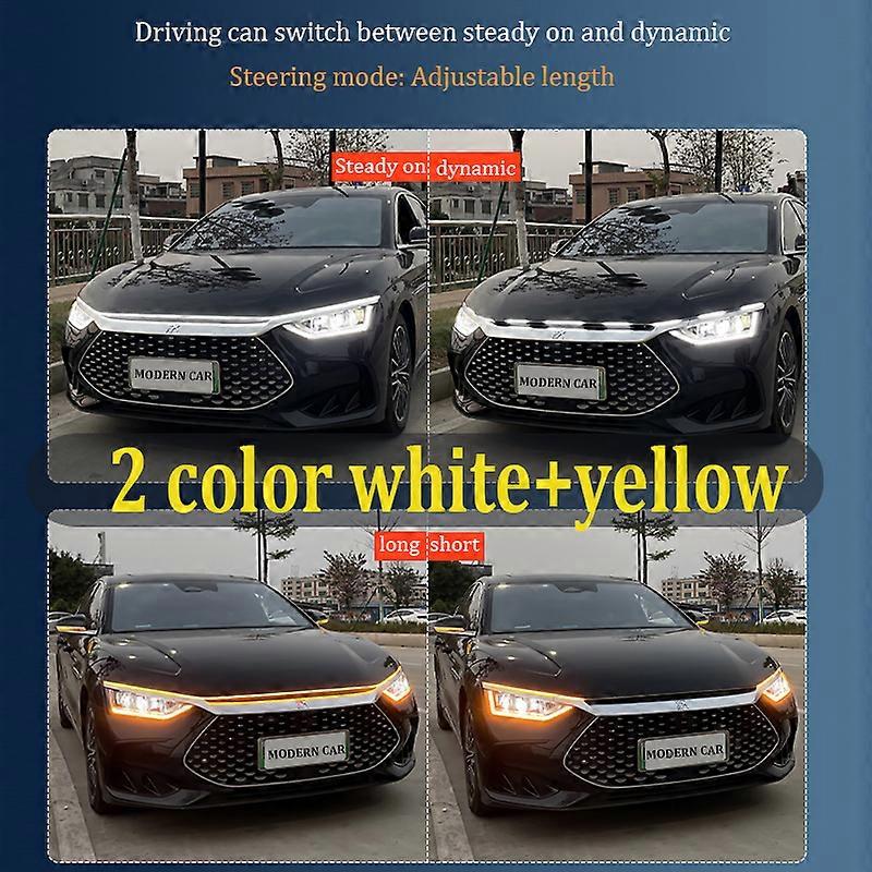 Dynamic Led Car Hood Lights Strip Universal Engine Hood Guide Decorative Light Bar Auto Headlights Car Daytime Running Light