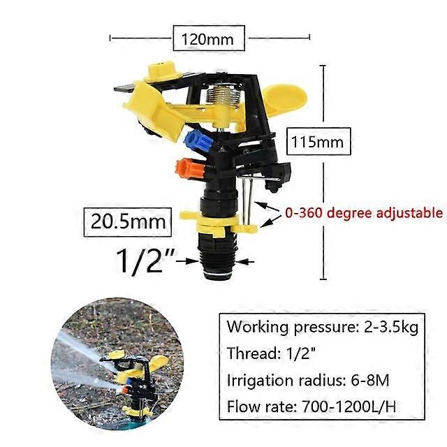 Vandtimere 1/2" 3/4" gevind Have græsplæne roterende vanding sprinklere Automatisk 360 grader Farm Rocker Sprinkler Vanding Vanddyse