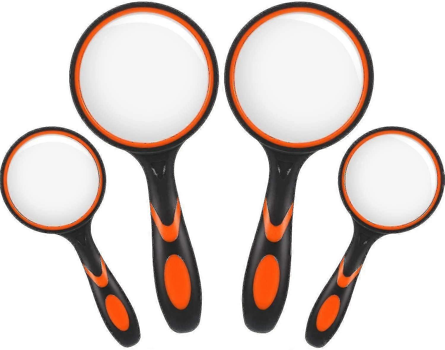 Set di 4 lenti d'ingrandimento portatili con ingrandimento 4x e 10x e impugnatura antiscivolo