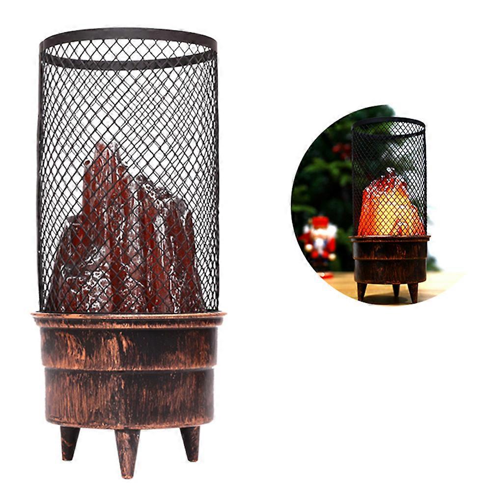Desktop Flame Lamp Decoration Simulated Brazier Lamp LED Mesh Brazier Modeling