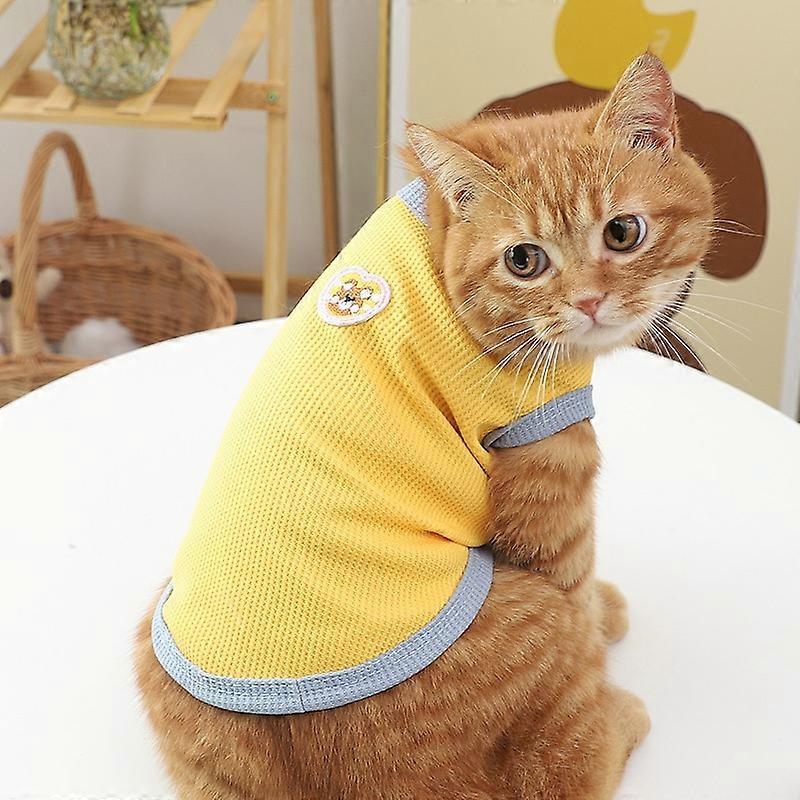 New summer thin orange cat puppet cat clothes breathable vest pet clothes teddy bichon dog clothes