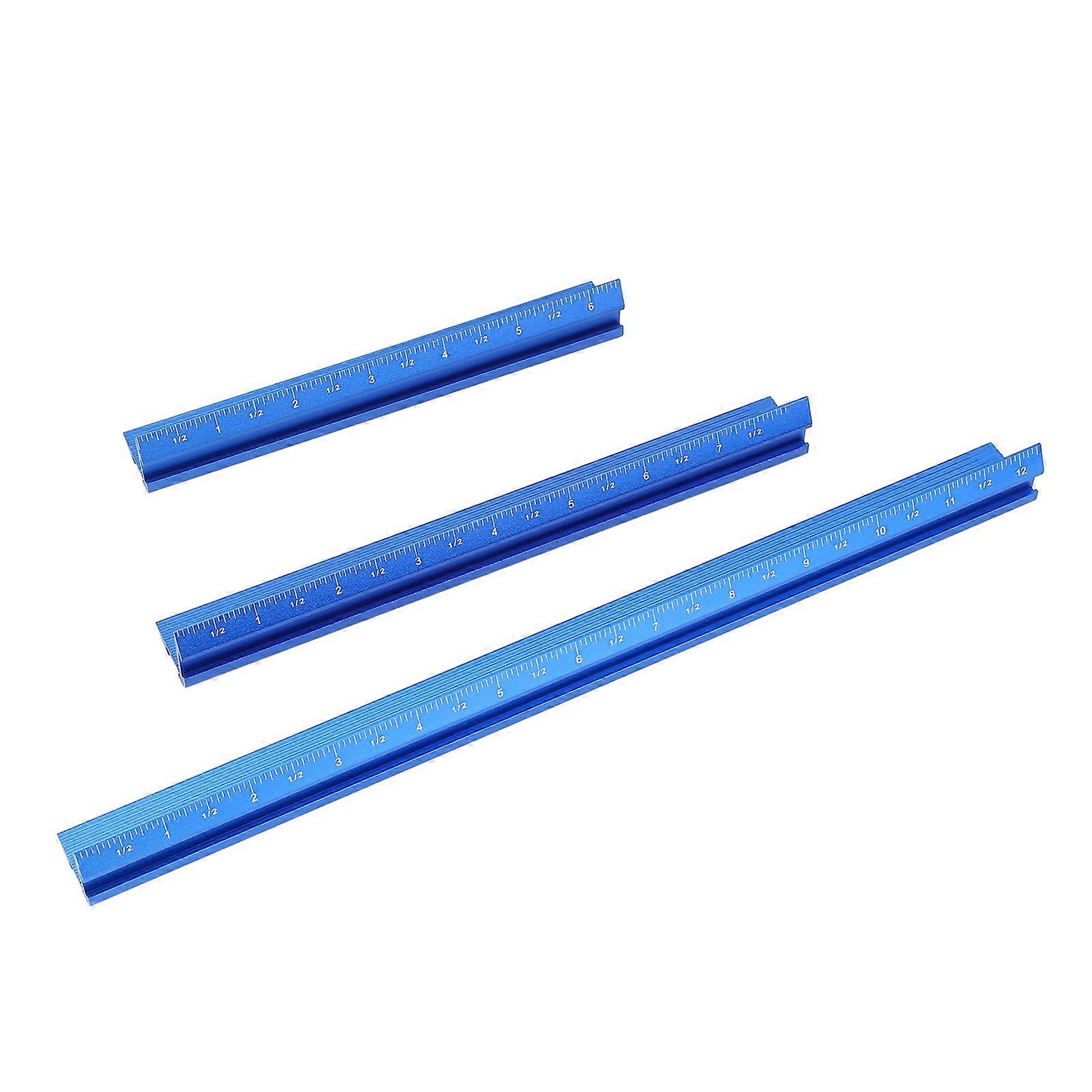 3PCS Set Woodworking Edge Ruler Aluminium Alloy V Shaped Corner Measuring Tool for Woodworking 