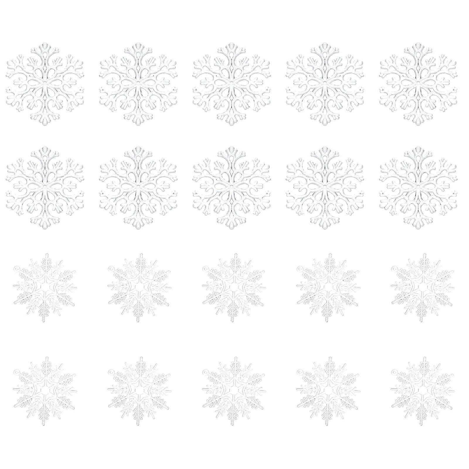 20 Pcs Blue Ornament Snowflake Door Hanger Christmas Snowflake Ornament 3d Snowflake Charm Snowflakes Slices