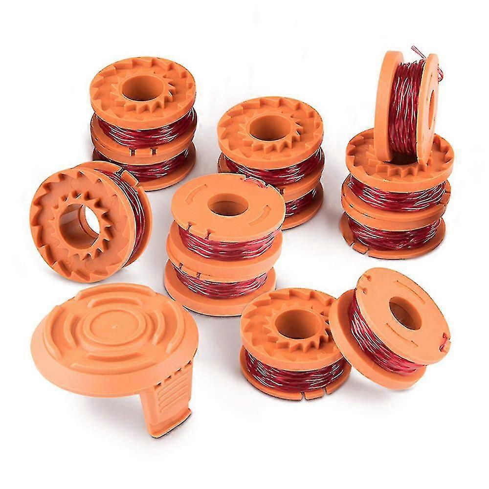Replacement 10ft Grass Trimmer Line Spool, Compatible With Worx String Trimmers (12 Replacement Spool, 1 Spool Cap)