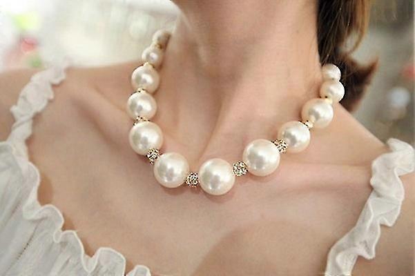 Collar de Perlas Grande Cadena de Clavícula Corta-MXBC