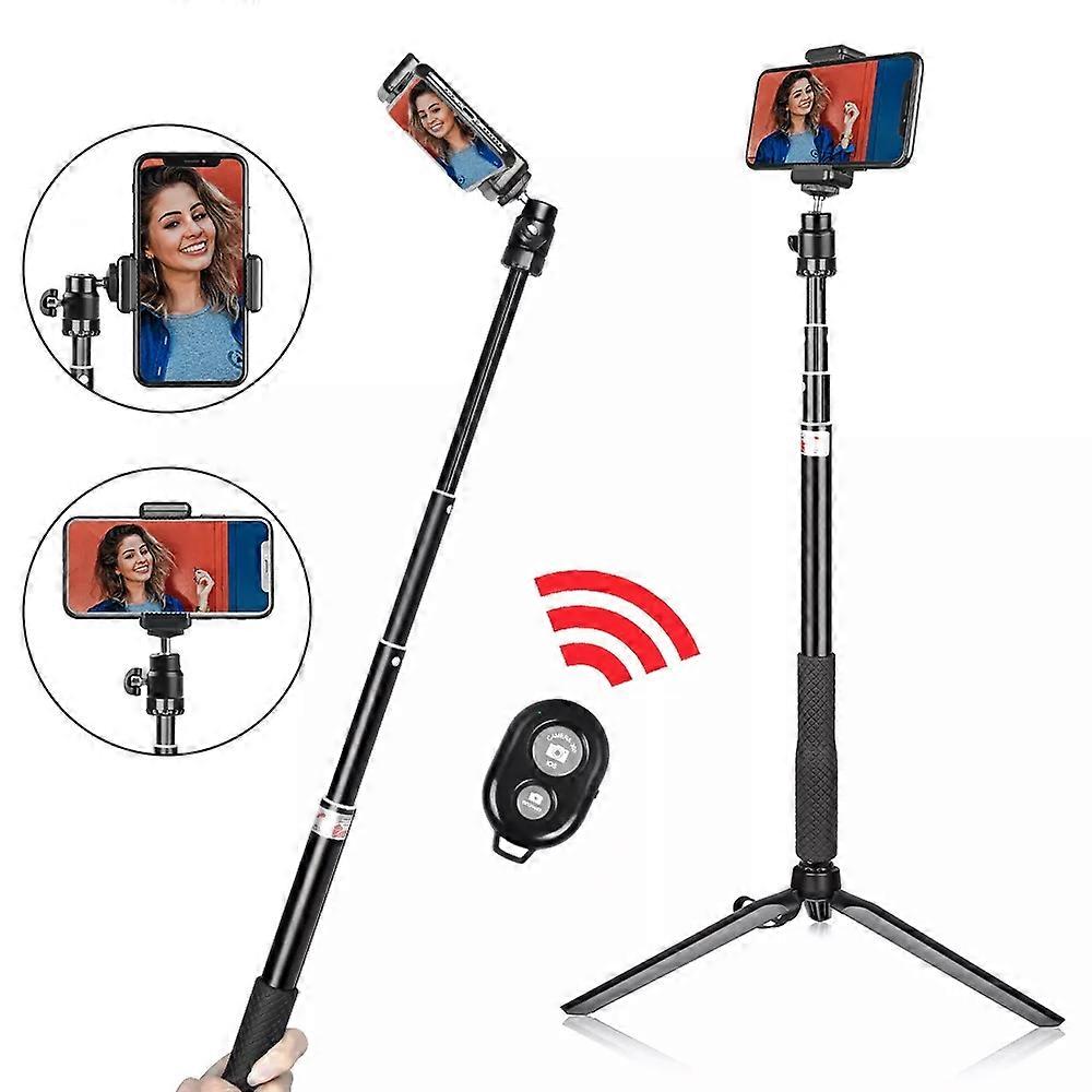 Tripod For Phone Portable Selfie Stick For Vlog Ring Light Selfie Tripod Stand With Bluetooth Remote Control & Holder