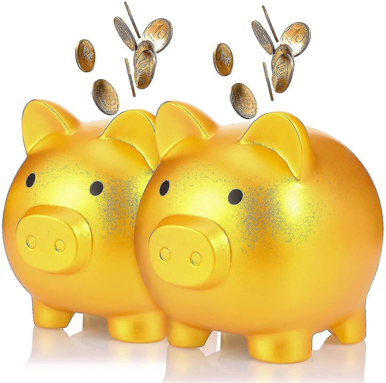2 Pcs Cute Piggy Bank Cute Plastic Pig Money Bank