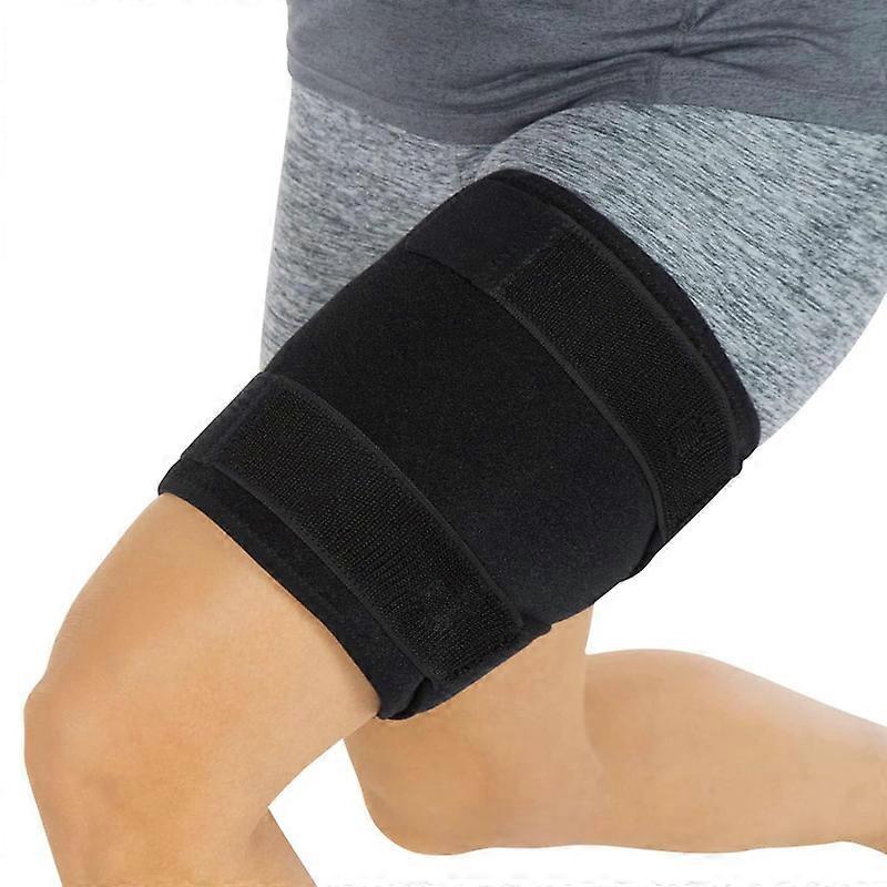 Thigh Brace, Hamstring Quad Wrap, Adjustable Compression Sleeve Support for Pulled Groin Muscle