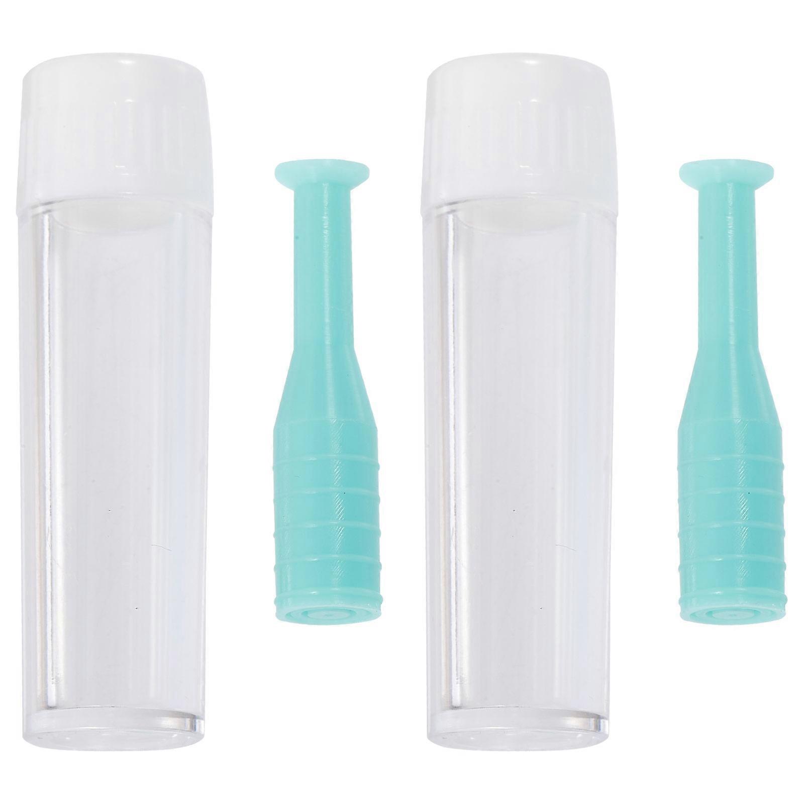 2pcs RGP Lens Inserter Remover Lens Suction Cup with Bottle for Travel Home Use (Green)