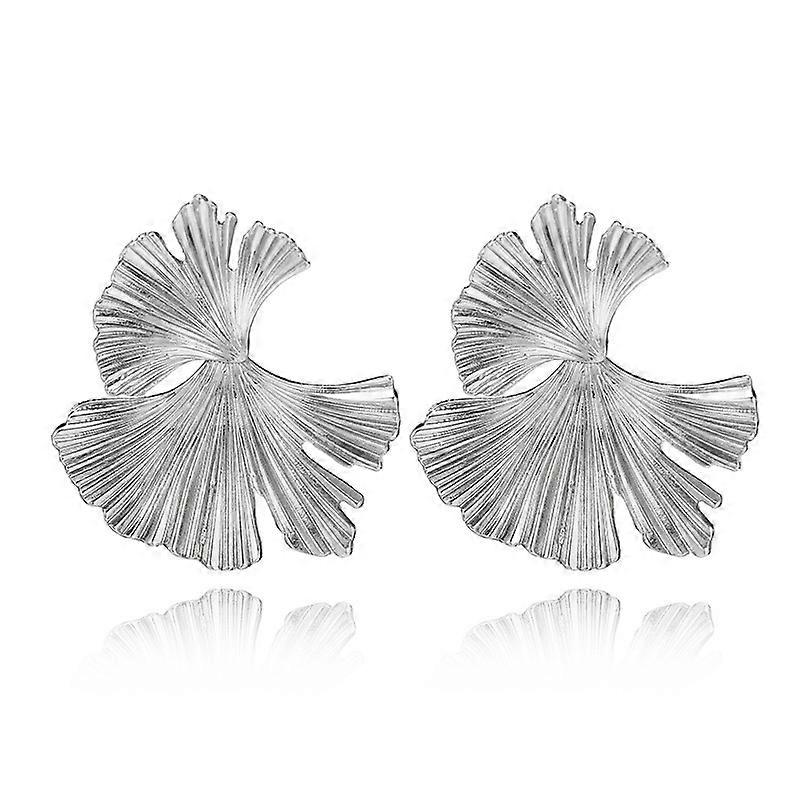 Personalized Earrings Ginkgo Earrings-Silver