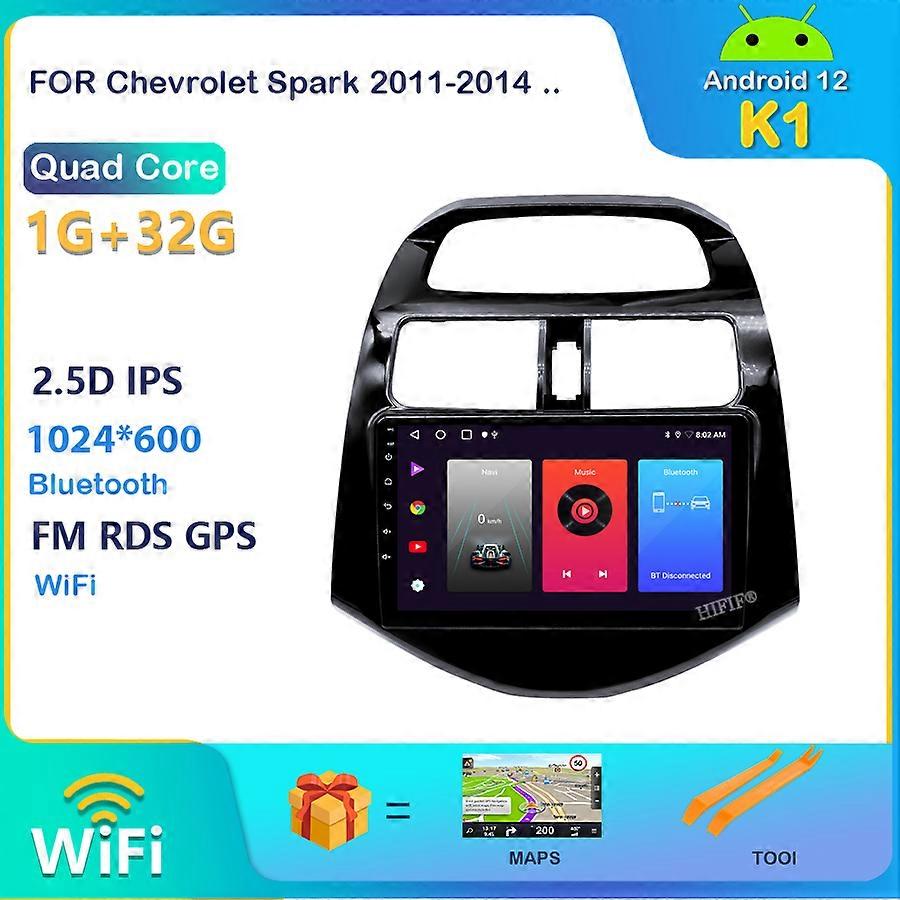 Android 12 Car Radio Player For Chevrolet Spark 2011-2014 Navigation GPS WIFI Carplay Stereo Auto 6G 128G 1280*720P No DVD