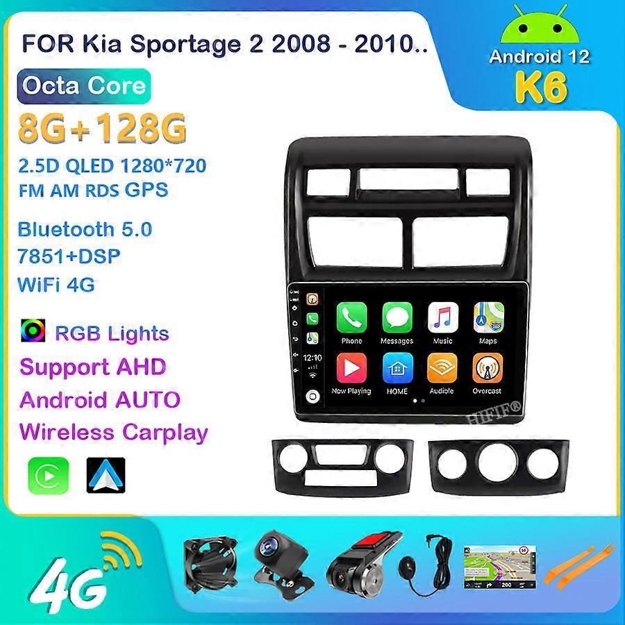 Per Kia Sportage 2 2008 - 2010 Autoradio Multimedia Video Player Navigazione Stereo GPS Android 12 No 2din 2 din dvd
