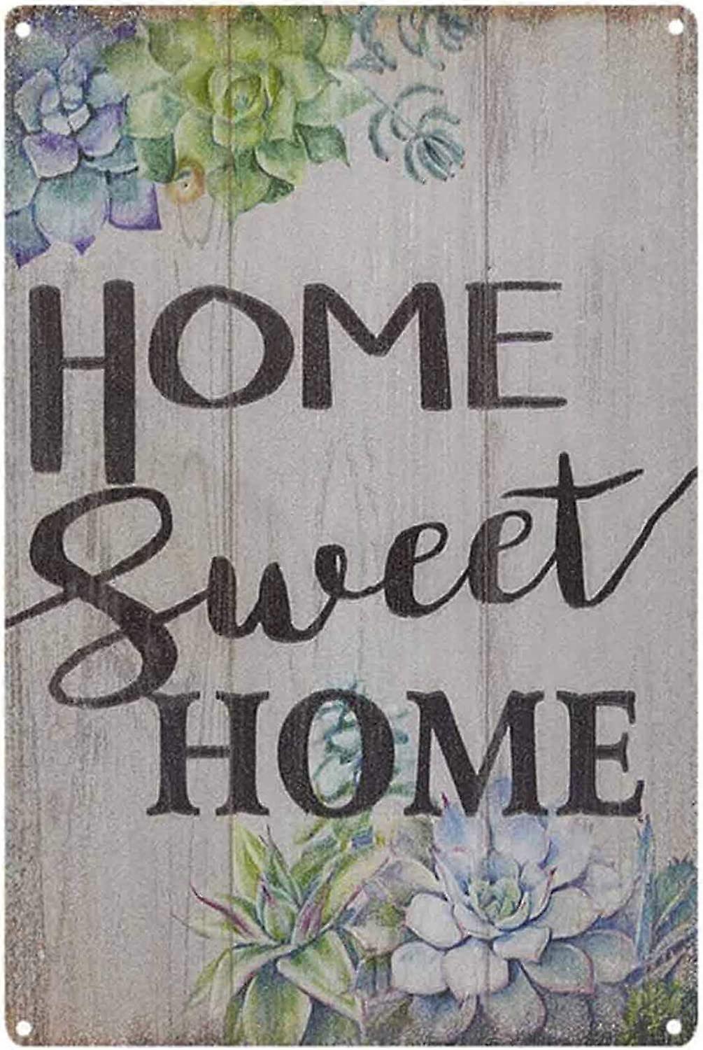 ホームスウィートホームビンテージブリキバーサイン農家の壁の家の装飾ガーデンデコラティブプラークリビングルーム、ベッドルーム、バスルーム8X12インチ