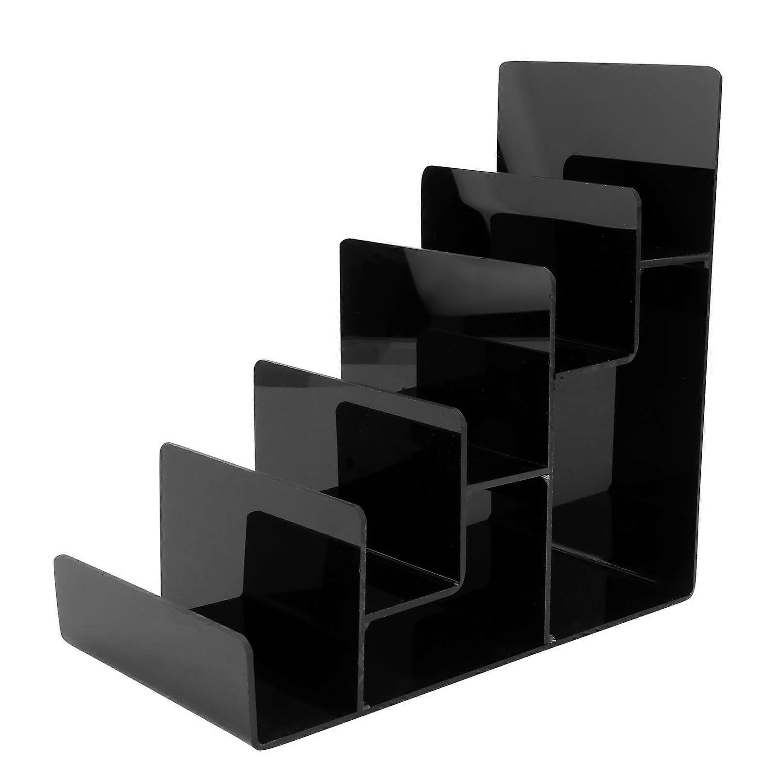 1Pc Makeup Rack Wallet Organizer Pressed Powder Holder Multilayer Rack Black