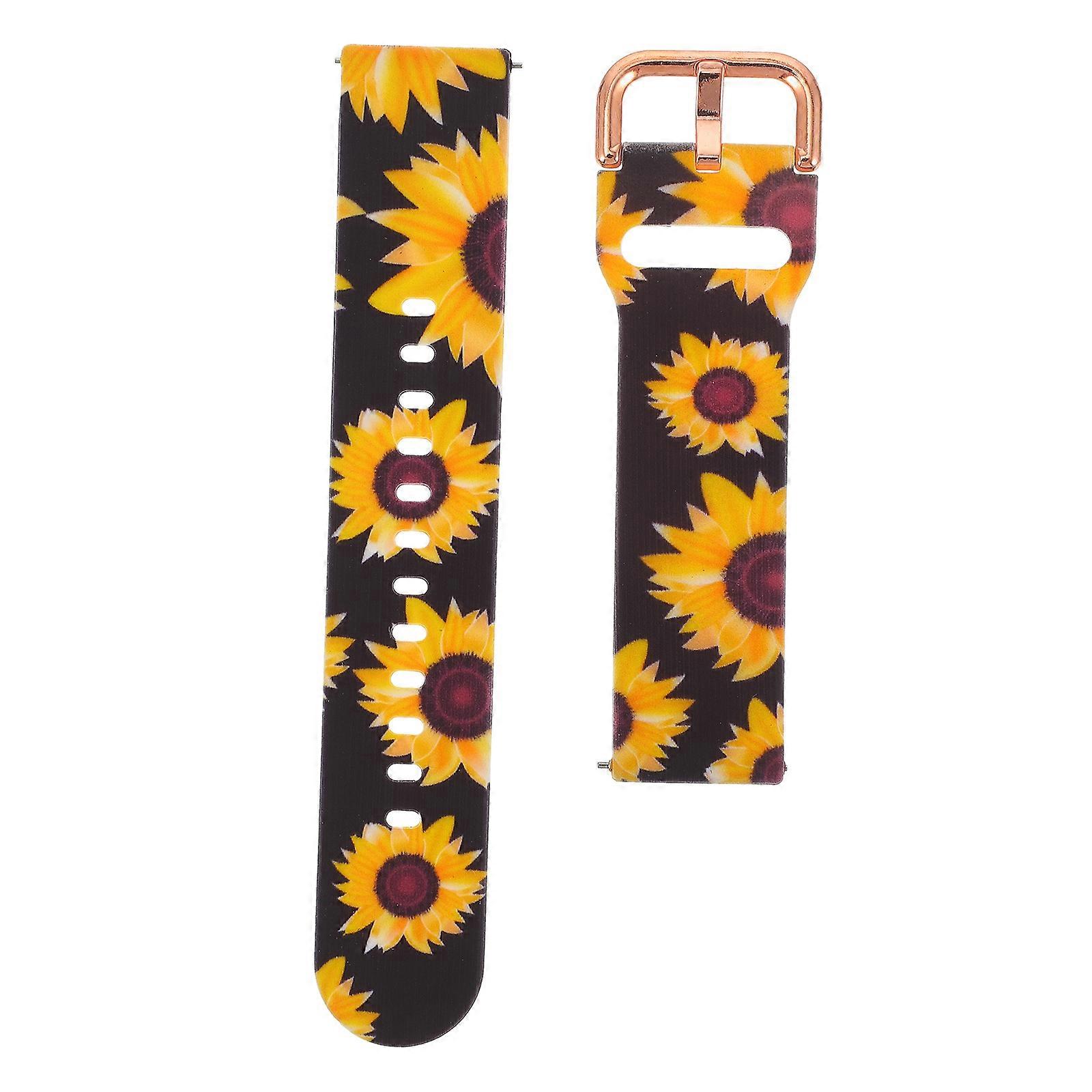 20MM Silicone Watch Strap Flower Printing Band Compatible with active 2