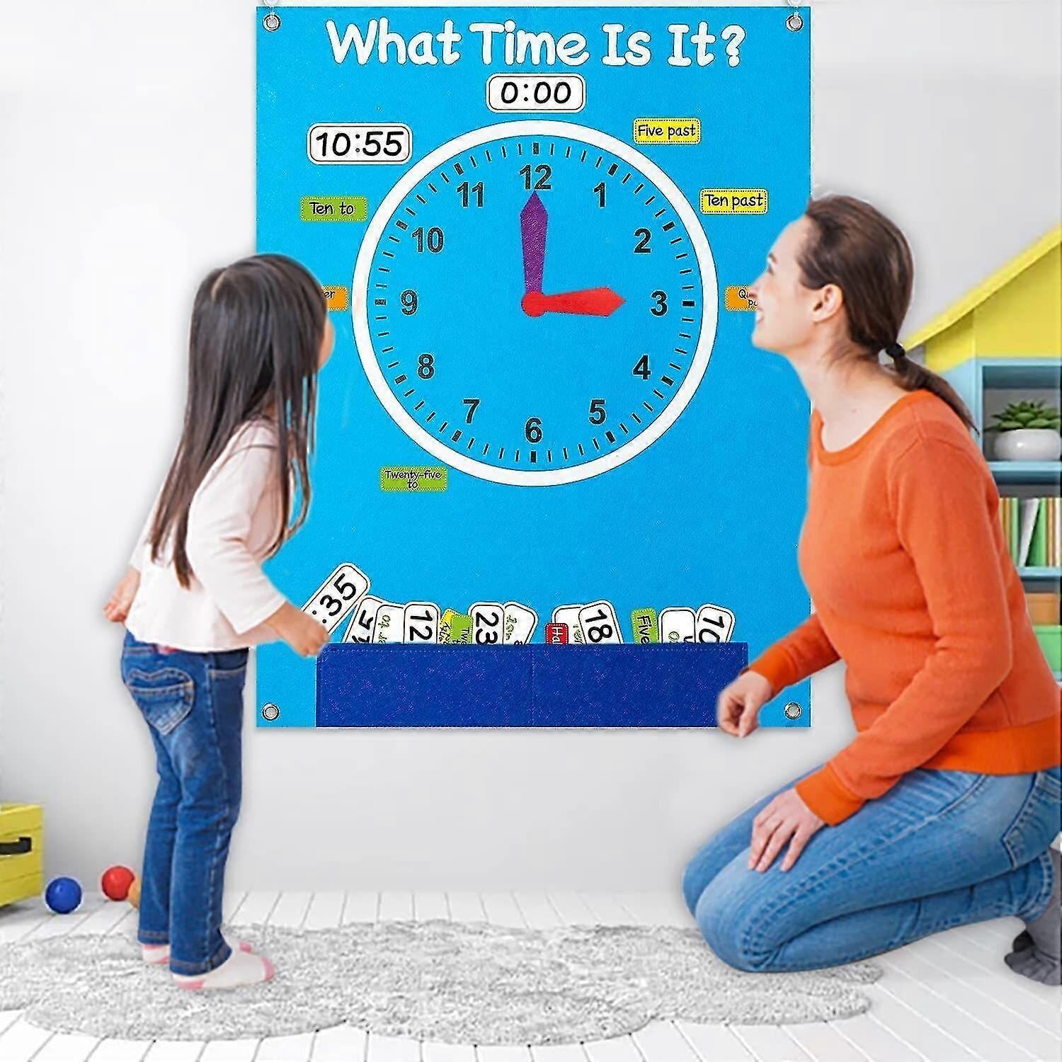 شعر الطفل مشغول اللعب على مدار الساعة الوقت المجلس بطاقة لعبة ما قبل المدرسة التعليم المبكر التعلم اللعب الوقت مفهوم التنمية