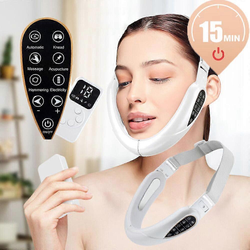 5 Modes Electric V-face Lifting Ems Massager Lighten Fine Lines Massage Device With Remote Control