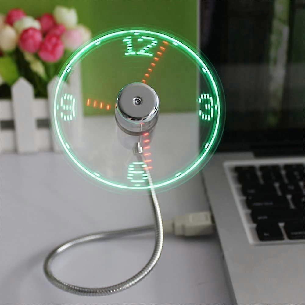 New product,20% Off - Mini Usb Clock Fan, Flexible Gooseneck Led Clock Usb Fan Time Display Clock Fan For Pc Computer Desktops