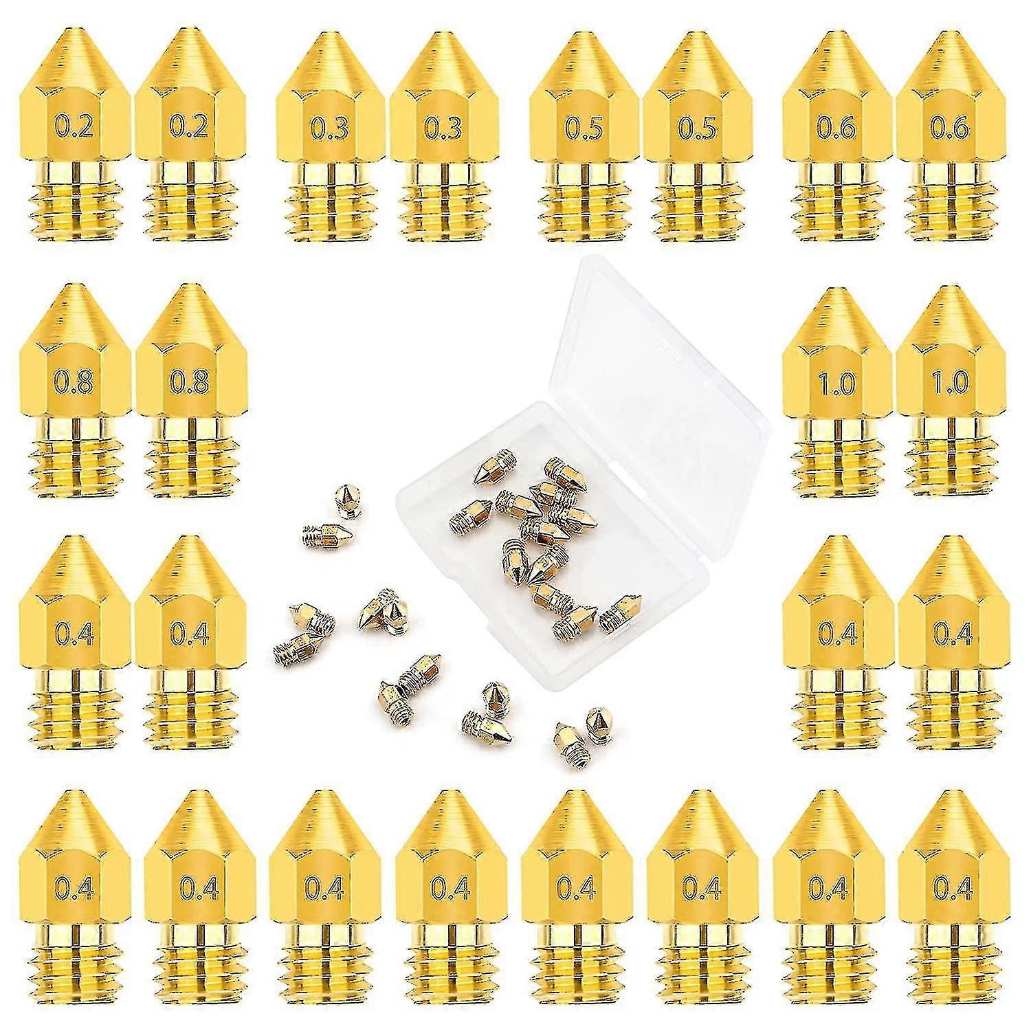 24pcs Extruder Nozzles 3d Printer Nozzles For Makerbot Creality Cr-10 Ender 3 5