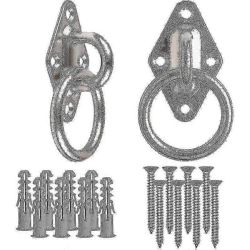2pcs 80mmx50mm Mounting Hook For Wall Or Ceiling With Round Ring Stainless Steel - Bracket / Attachm