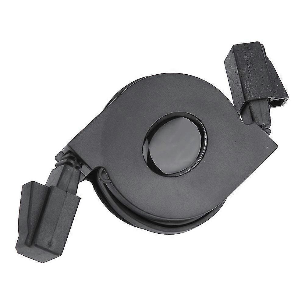 CAT6 RJ45 Lan Network Cable Cord Black Adjustable Retractable (2m)