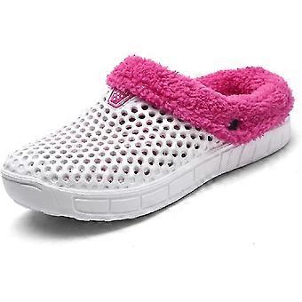 Mannen Vrouwen Mules Slip Schoenen Warme Winter Slipper, wit, 270