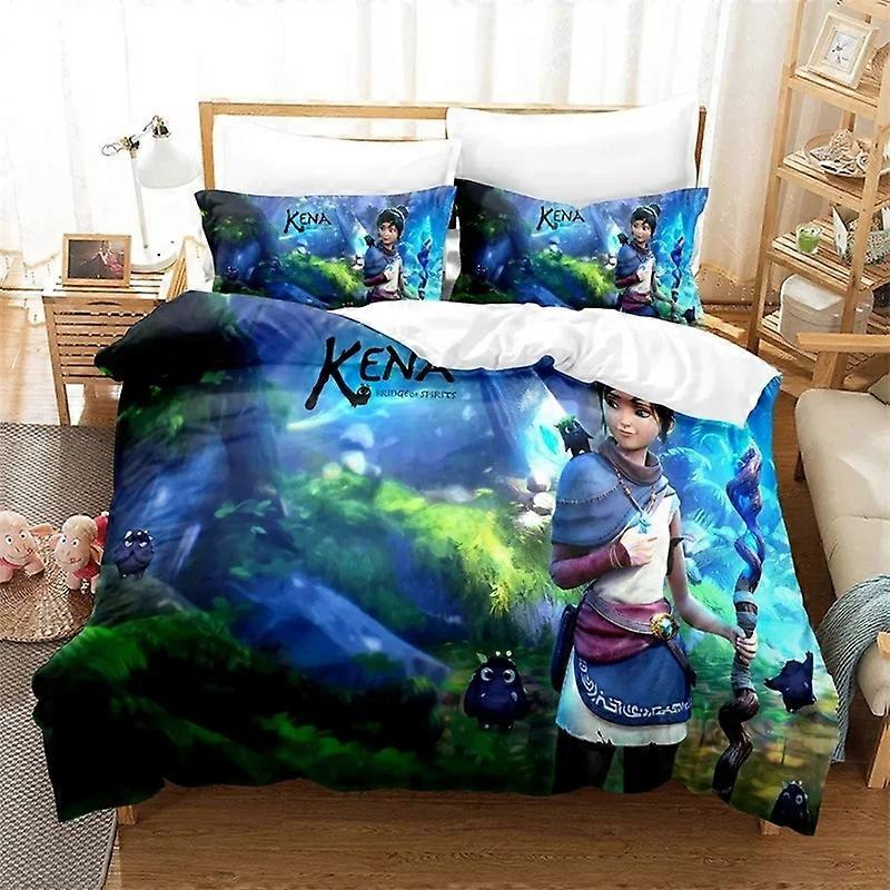 f1449  Bed Sheets Bedding Set Game Kena Bridge of Spirits ed Comforter Duvet Cover Pillowcase Twin Full Queen King Bed Linens Drop ShipBed Sheets Rt14