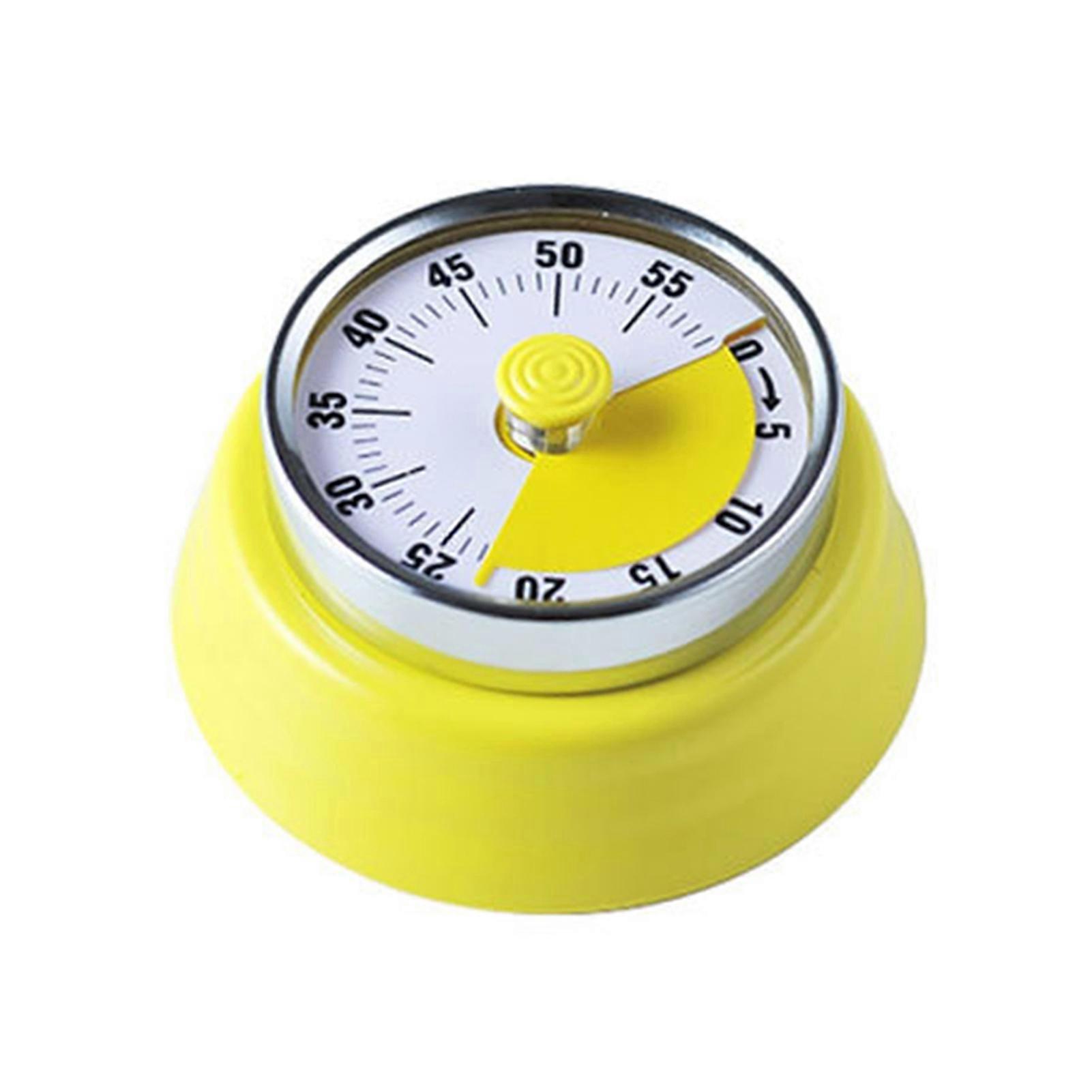 Mechanical Timer Manual Magnetic No Battery Required Round 60-Minute Visual Countdown Cooking Student Study Timer Kitchen Gadgets