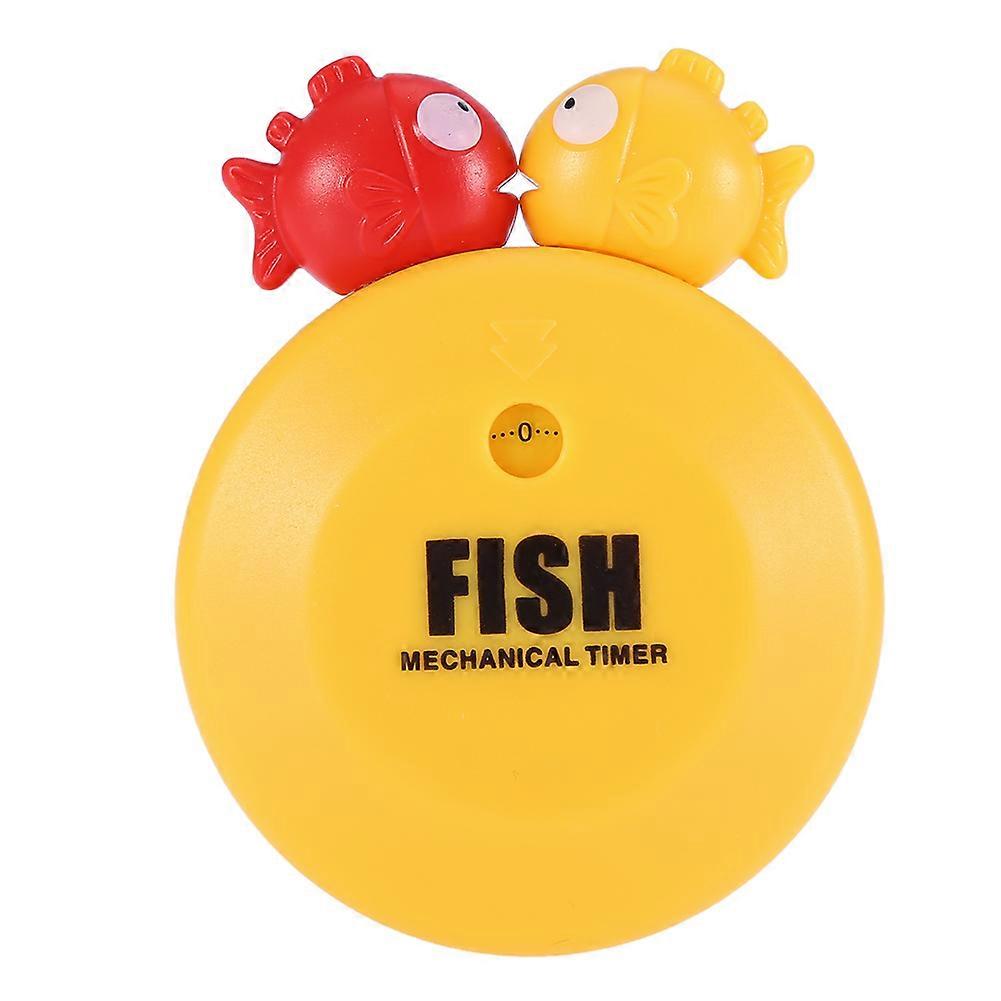 Cute Cartoon Fish Pattern Mechanical Timer for Cooking Baking Kitchen(Yellow)
