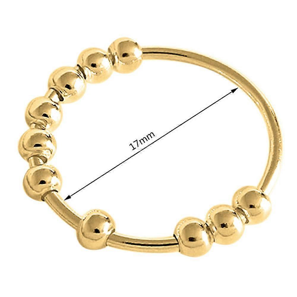 Fidget Sliding Spinner Ring Bead Rotatable Finger Ring Anxiety Relief