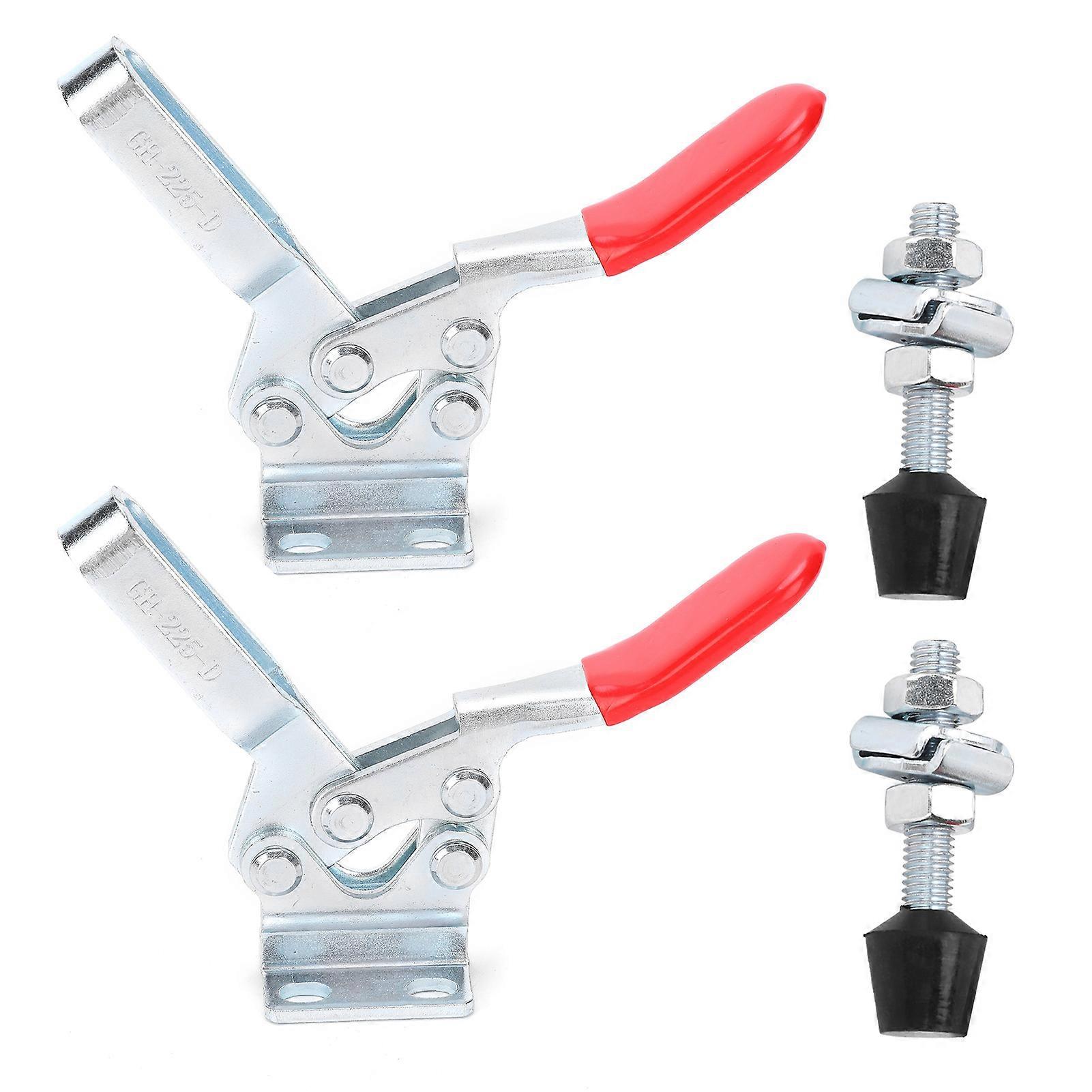 2Pcs Welding Toggle Clamp Horizontal Fixture Elbow Compressor Quick Release Hand Tool GH225D Hardware Welding Toggle Clamp