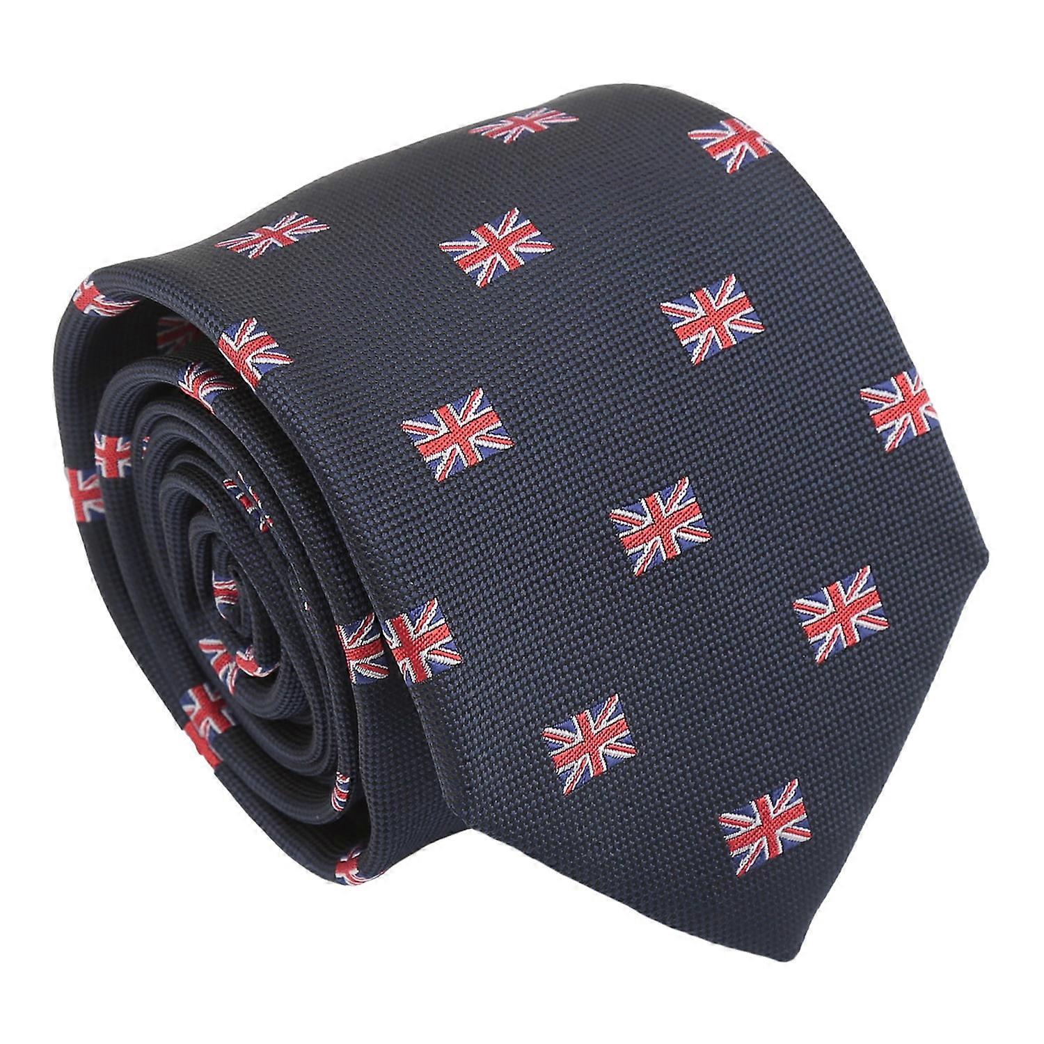 Navy Blue British Union Jack Flag Tie