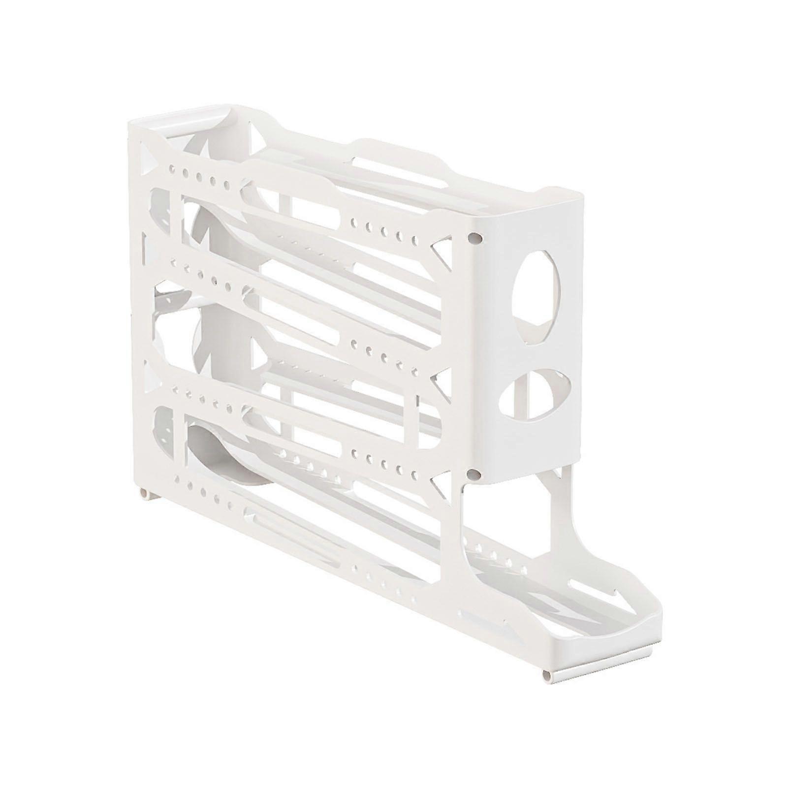 Refrigerator 4 Layers Egg Holder Large Capacity Easy to Install Automatically Rolling Egg Storage Container Egg Dispenser