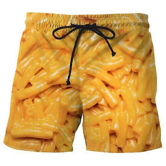 Classic Men Shorts Drawstring Wide Leg Comfy Food Full Print Beach Shorts