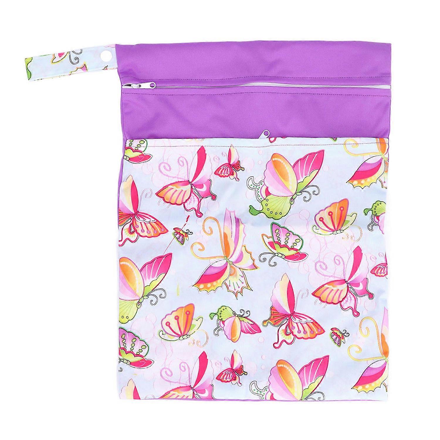 Wet Dry Bag Waterproof Diaper Bag Separated Portable Hanging Bag with Dual Pockets Dual Zippers for