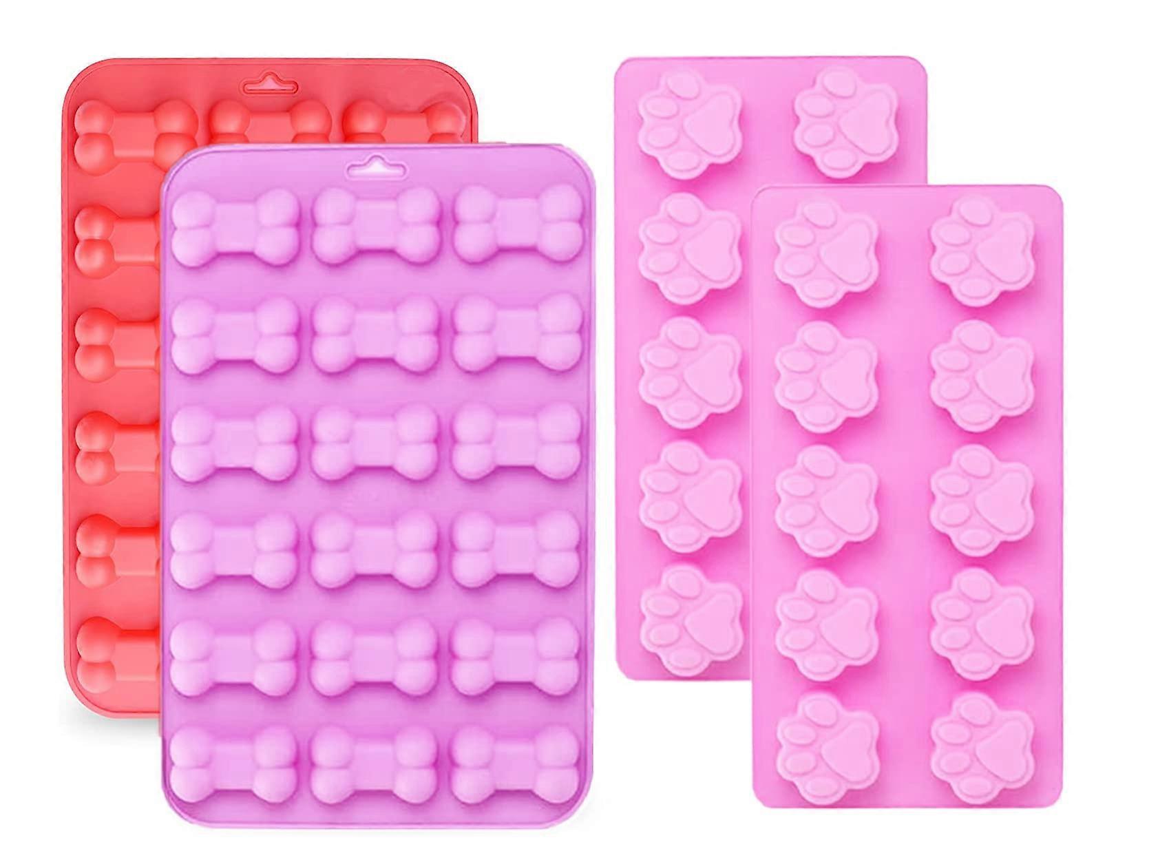 4 silicone dog claws and bone mold set, non-stick food grade, for making chocolate and candy
