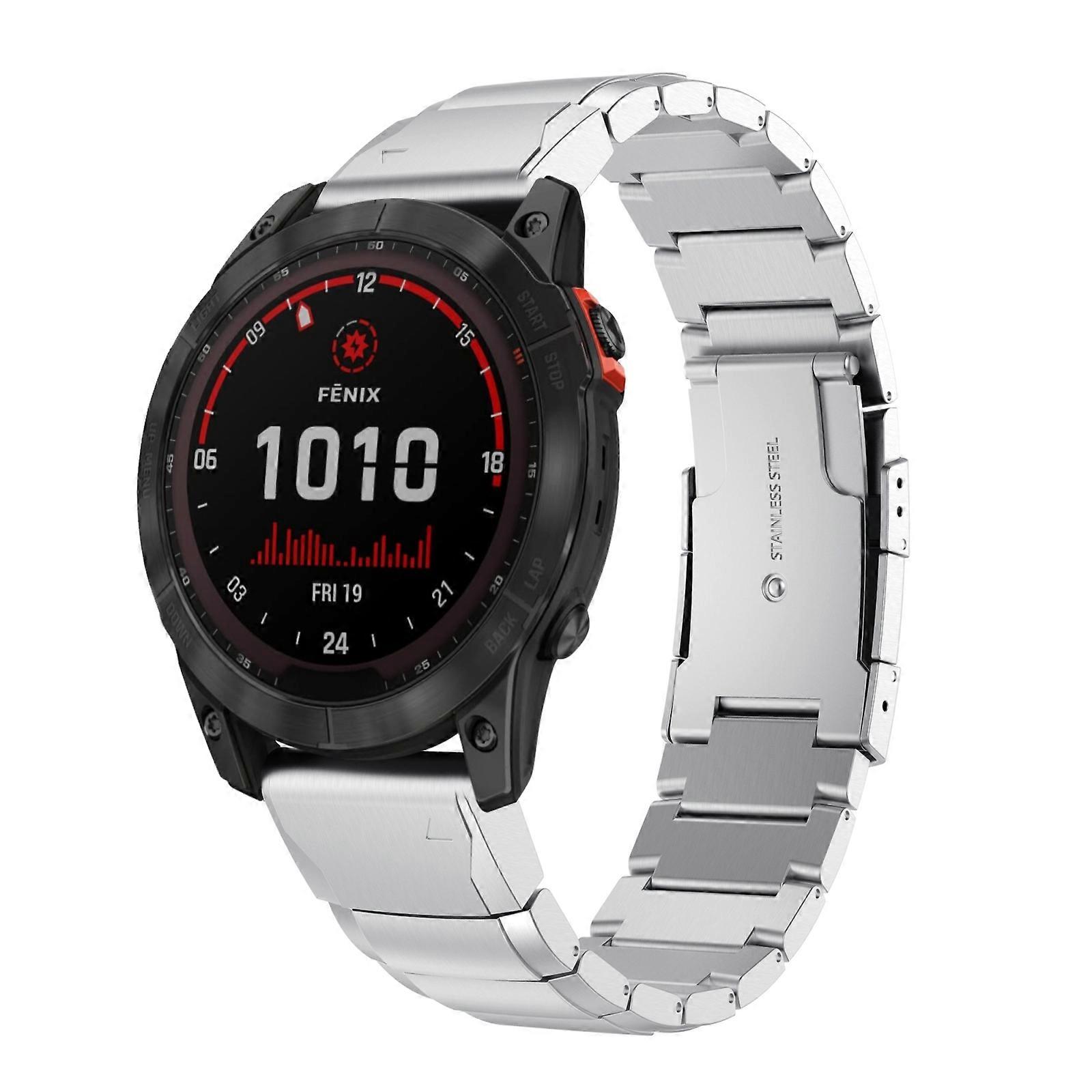 Para Garmin Fenix 7 Solar 22mm Tortoise Shell Banda de reloj de acero inoxidable