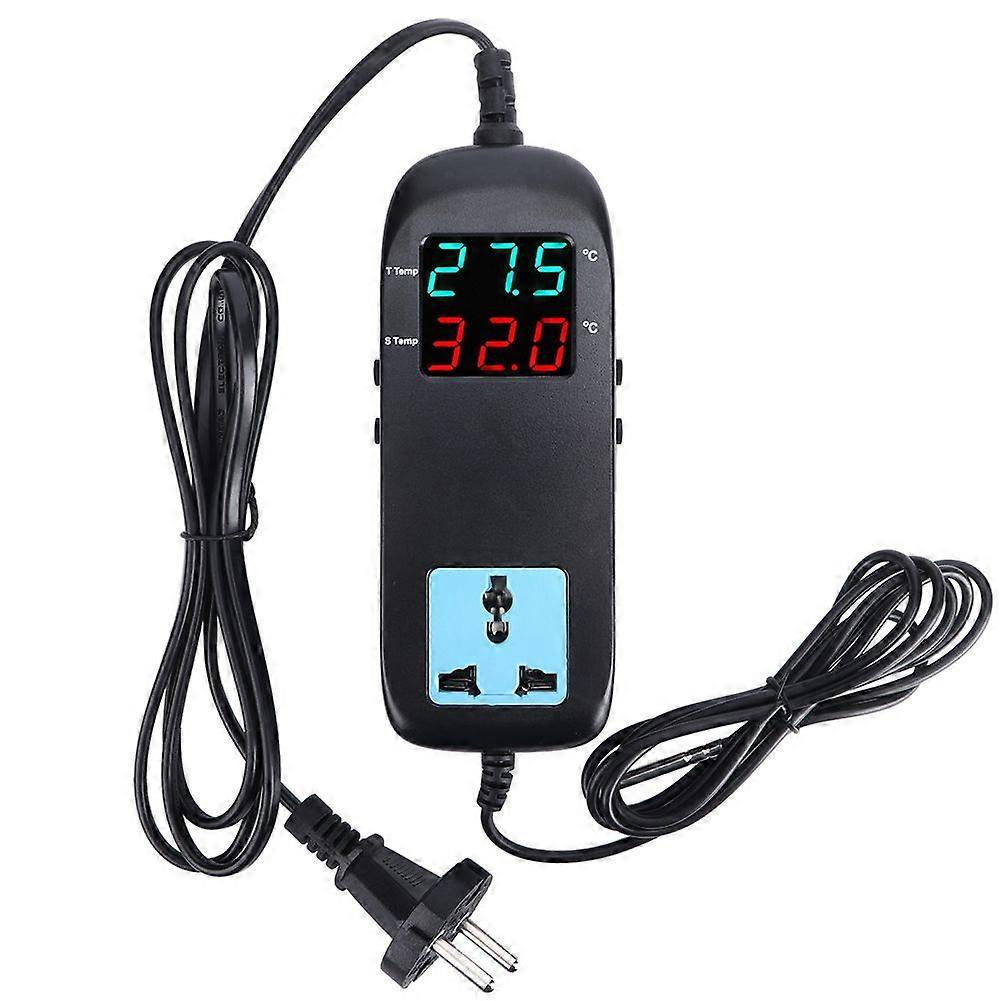 90-250V Digital Display Temperature Controller Electronic Thermostat with Power CordEU Plug