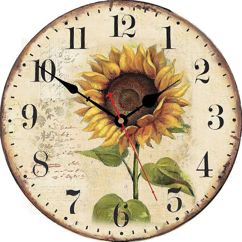 Silent Non-Ticking Wooden Quartz Wall Clock 8 Inch for Home Office Classroom Kitchen with Modern Design and Easy-to-Read Dial