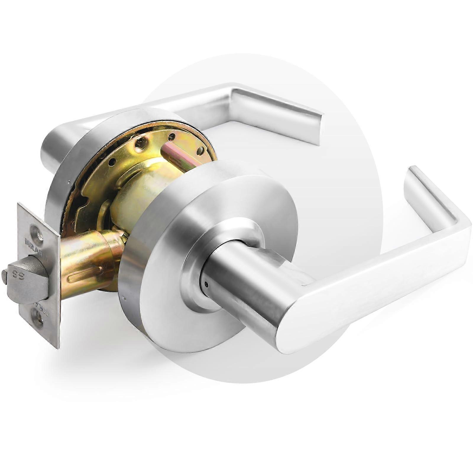 Heavy-Duty Cylindrical Door Lever Lock Grade 2 Non-Handed Industrial Design for Commercial Use, Steel Construction, Matte Finish