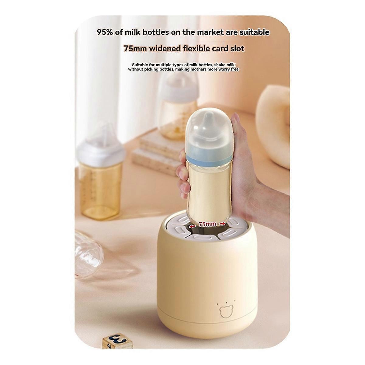 Portable Milk Shaker 75mm Widened Flexible Card Slot 3 Gears Adjustable Electric Milk Blender for Nursing Daily Use
