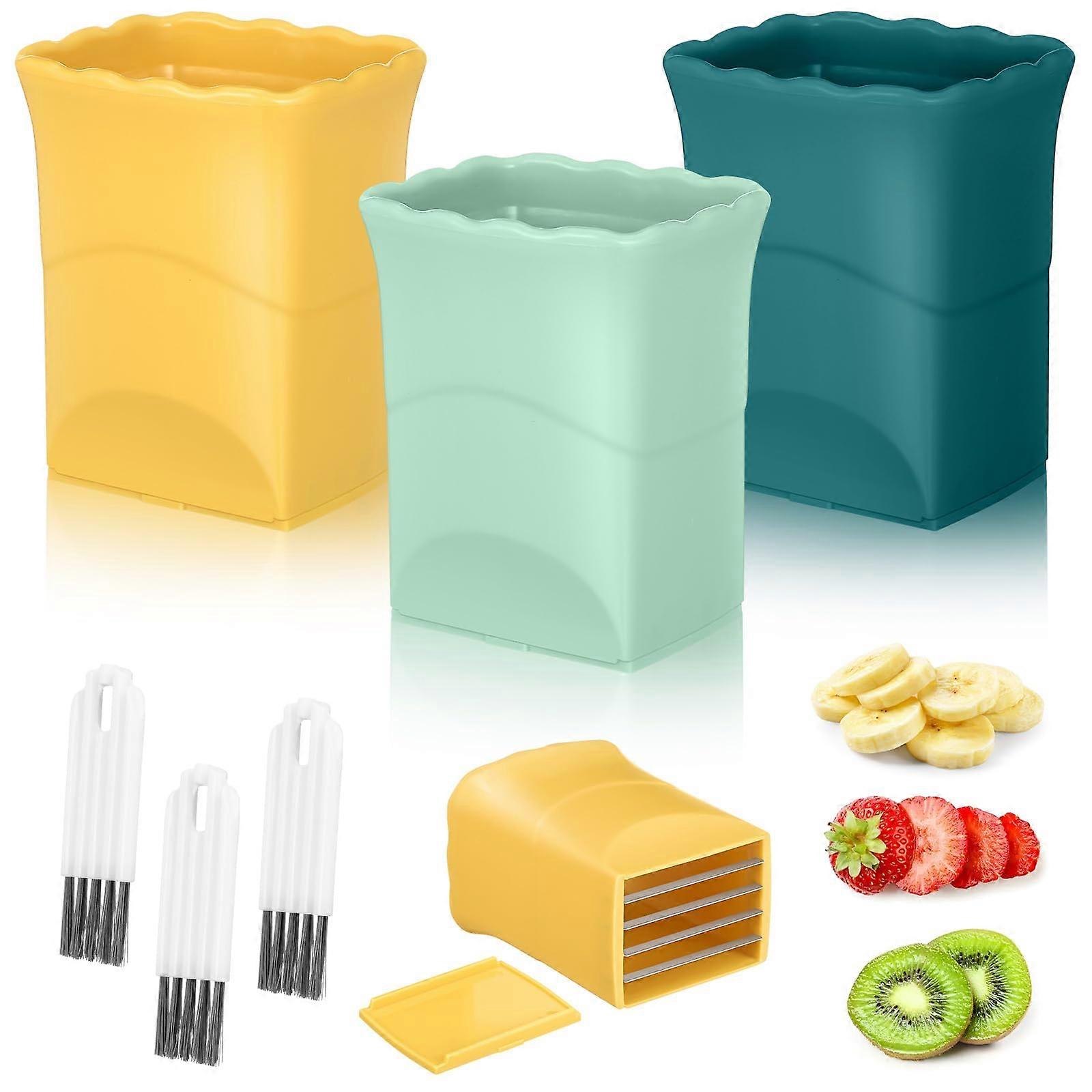 Stainless Steel Handheld Multi-function Fast Fruit Slicer Cup Set Suitable for Salad Machine