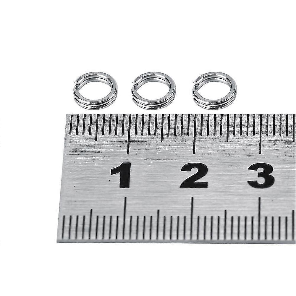 Fiskeri rustfrit stål dobbelt cirkel split ring lokke tackle stik (7#) - 100stk