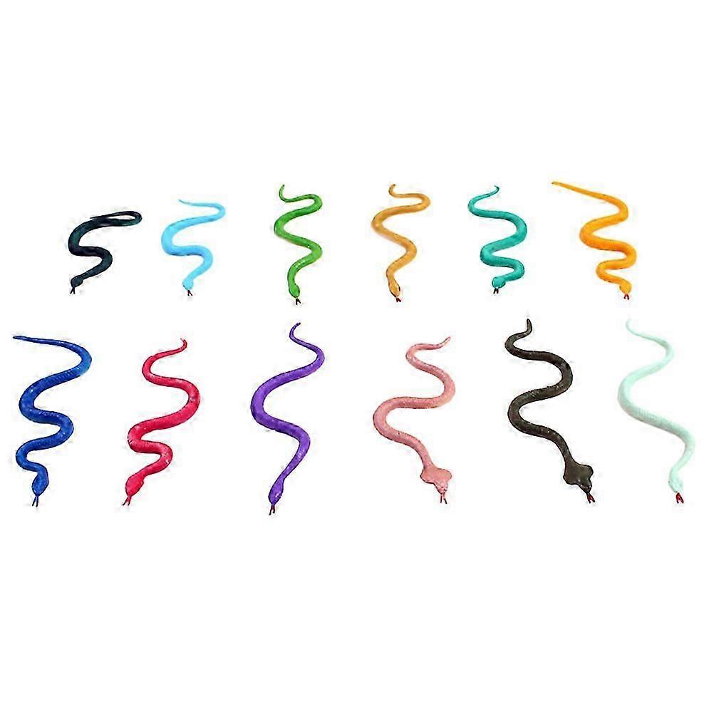 24pcs Snake Toy Colorful Creative Funny Colorful Spoof Toy Fake Snake Model for Party Festival (Random Color)