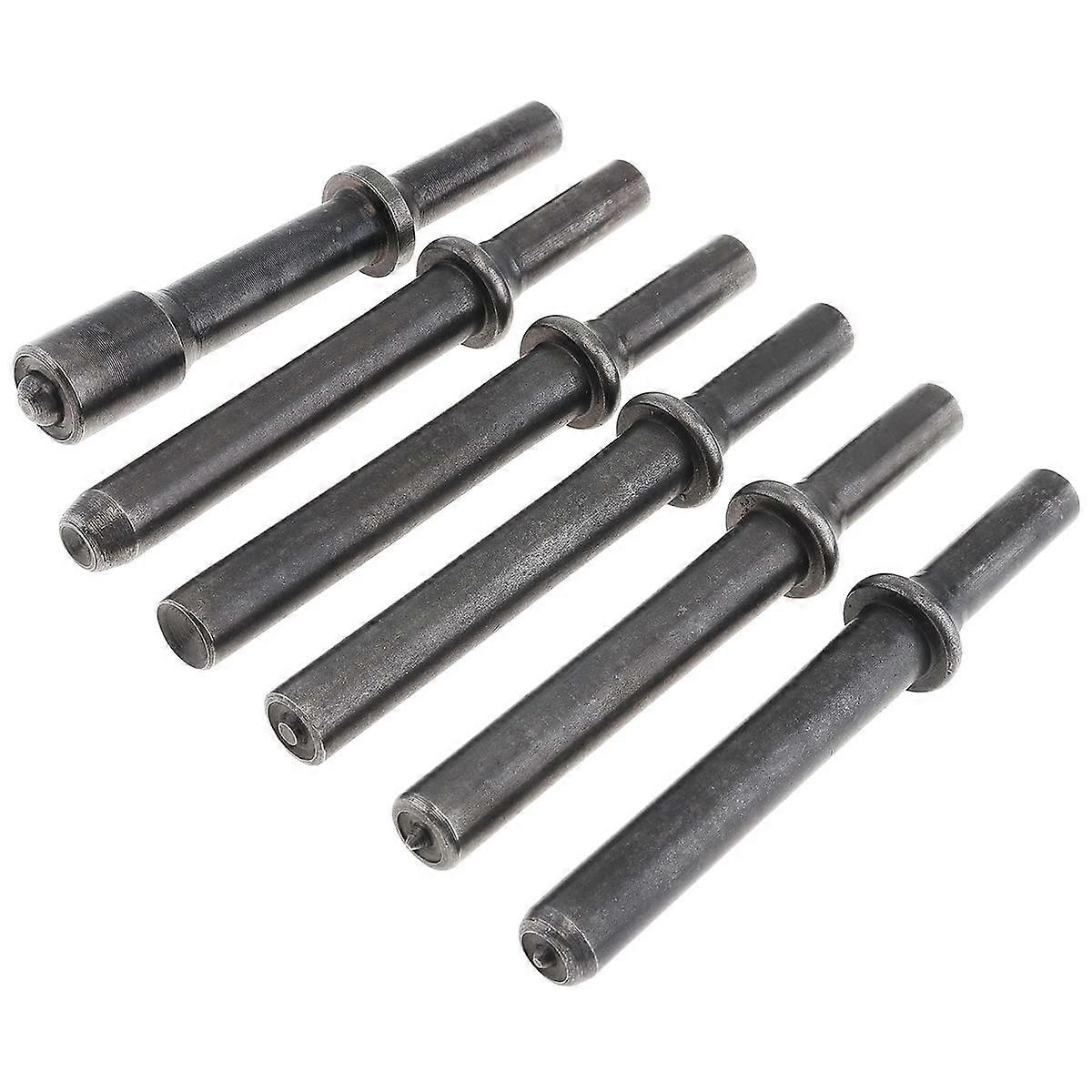 6pcs Hard 45# Steel Solid Pneumatic Rivet Impact Support Head Drilling/Blasting Lifting Tool Set