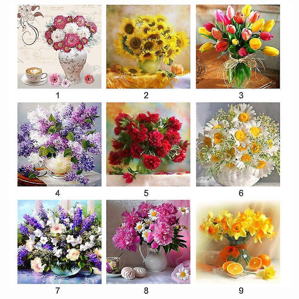 DIY 5D Diamond Painting Tulip Bunch Flowers Rhinestone Embroidery Full Drill Gem Pictures Wall Art Craft and Home Decoration